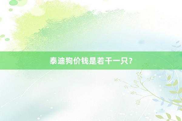 泰迪狗价钱是若干一只?